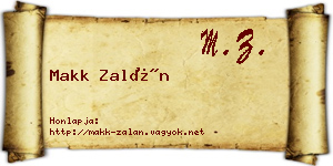 Makk Zalán névjegykártya